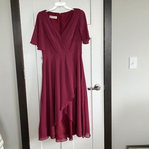 NWT  JJ's House Chiffon Cocktail/Bridesmaid Dress With Ruffle Size 10